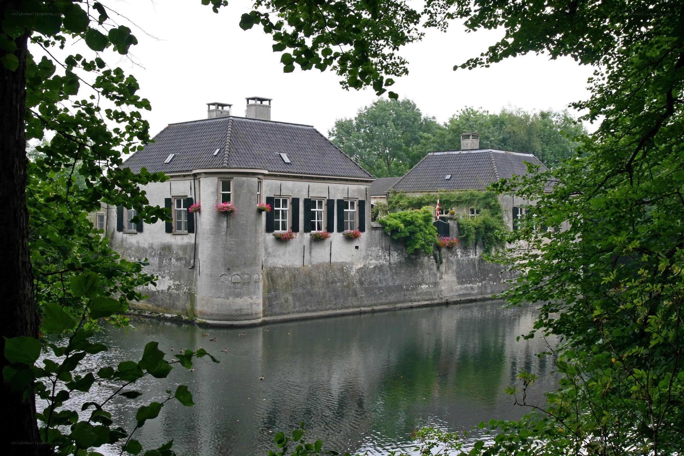 Old house by a moat
