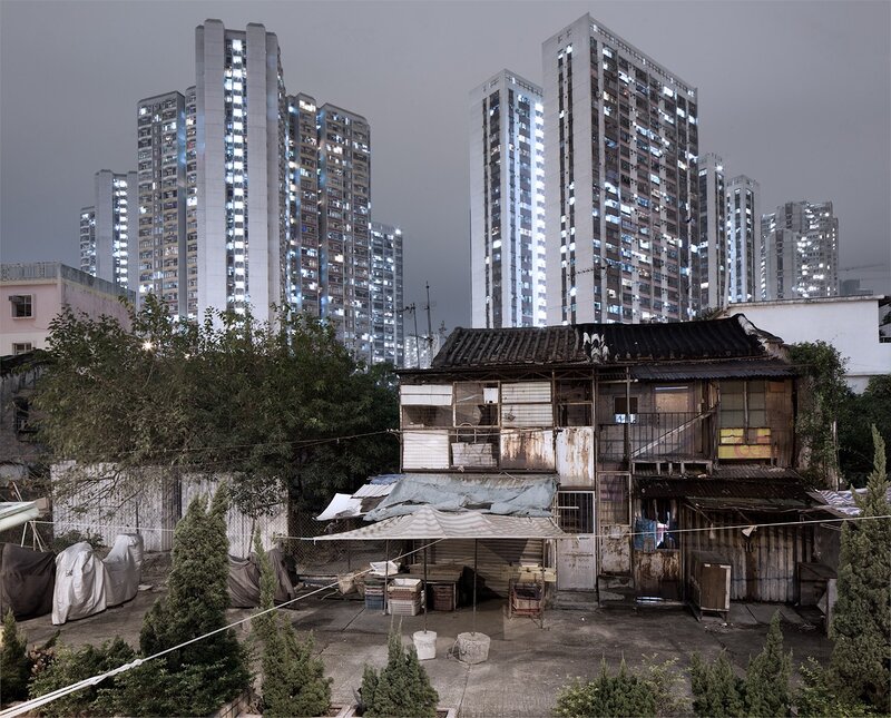 Old house in a modern city