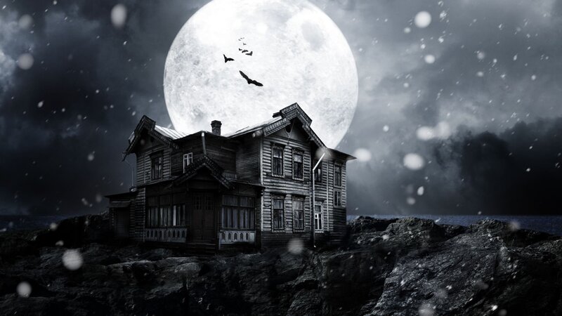Old House on Rocky Shore