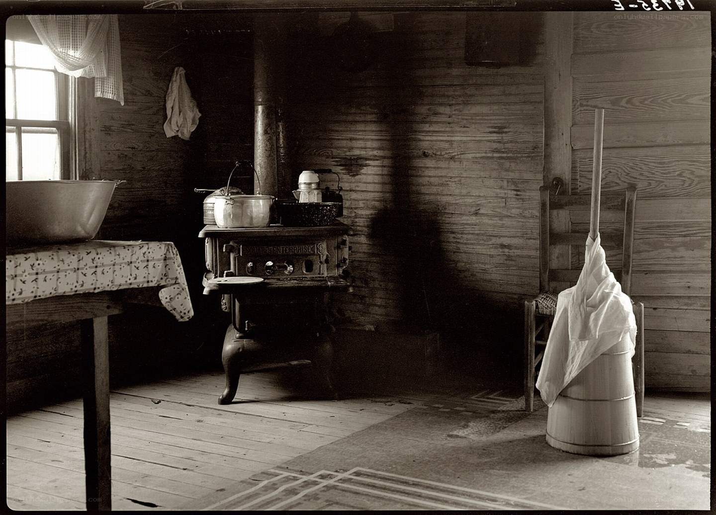 Old kitchen with wood stove