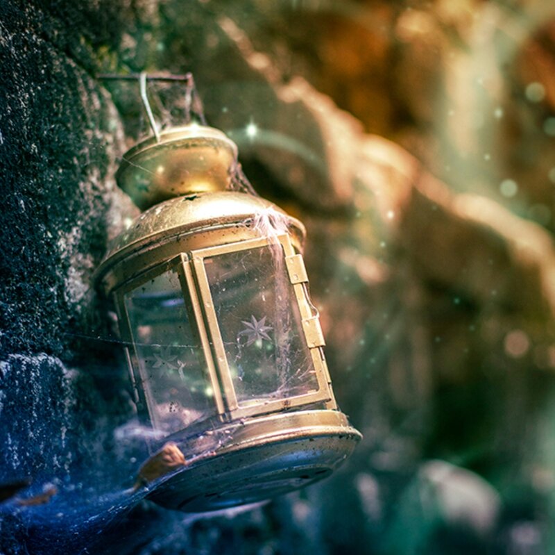 Old Lantern on Rock