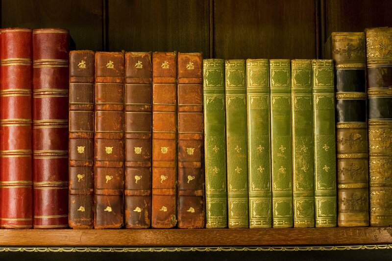 Old Leather-bound Books — Brown, Calm