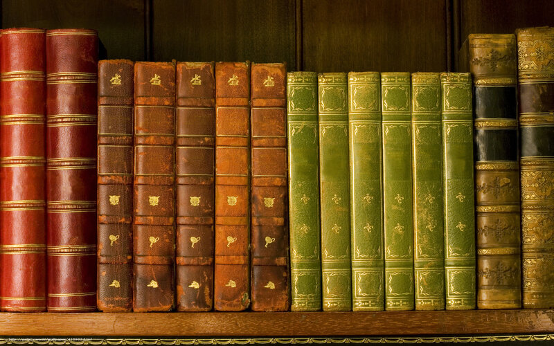 Old Leather-bound Books — Brown