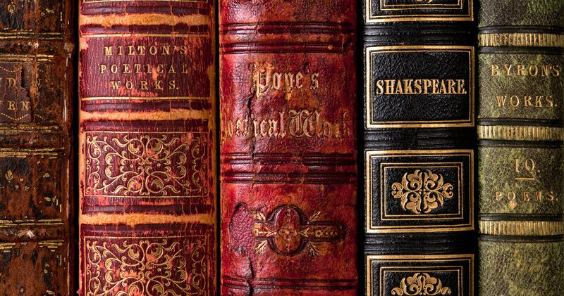 Old Leather-bound Books — Red, Classic