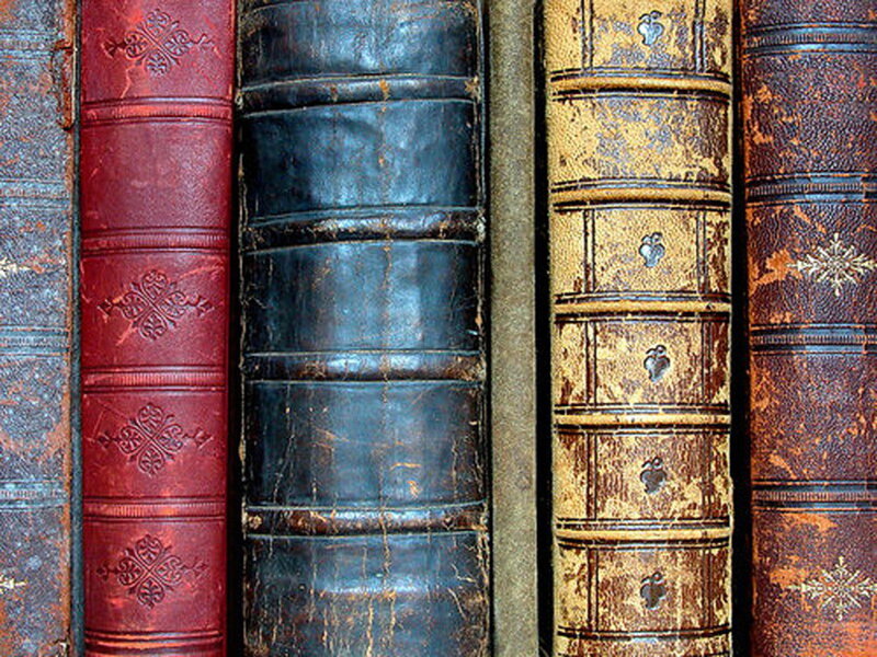 Old Leather-bound Books — Red