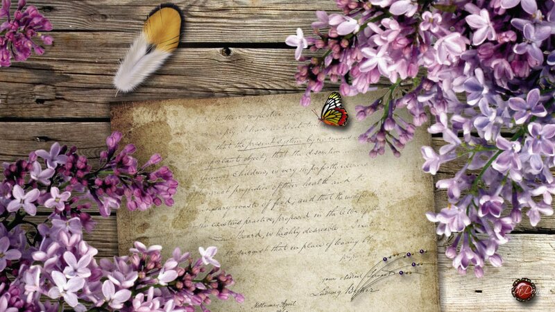 Old Letter with Flowers