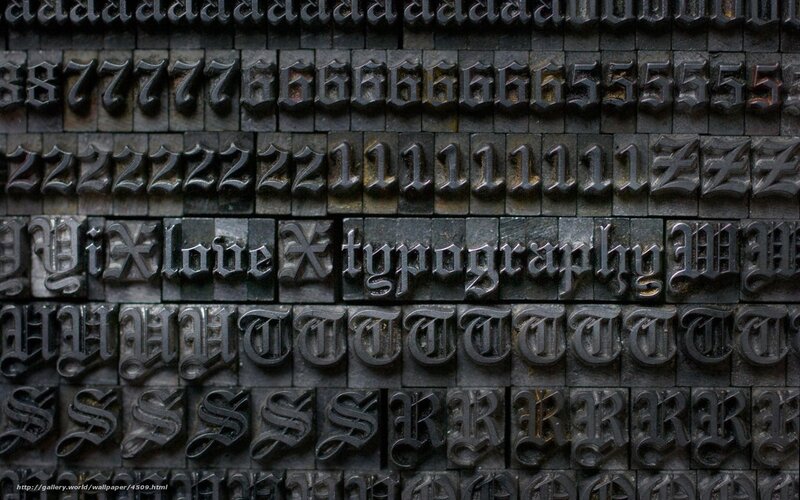 Old letterpress type blocks