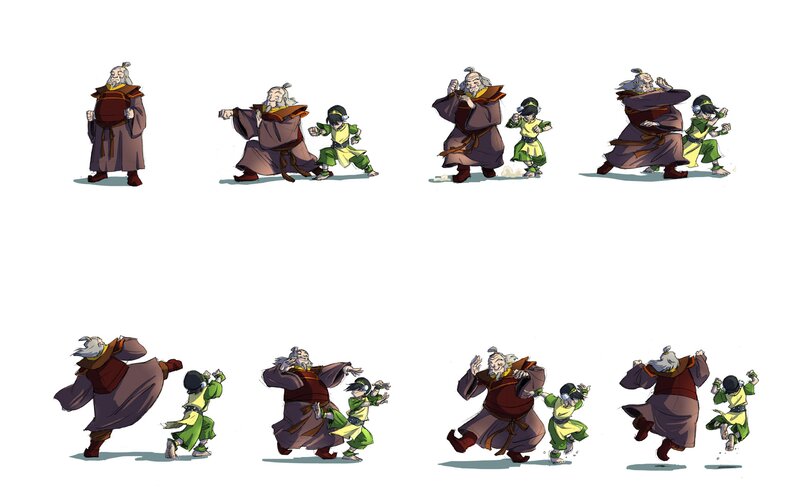 Old Man and Child Fighting — Brown