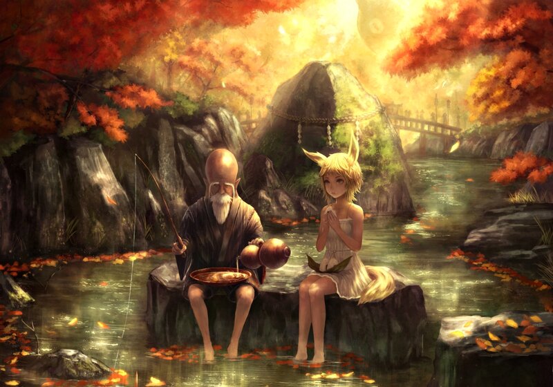 Old Man and Fox Girl