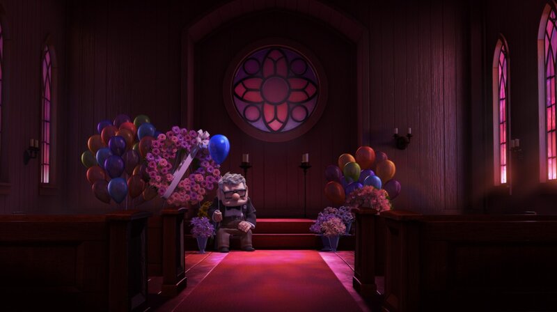 Old man in a decorated church