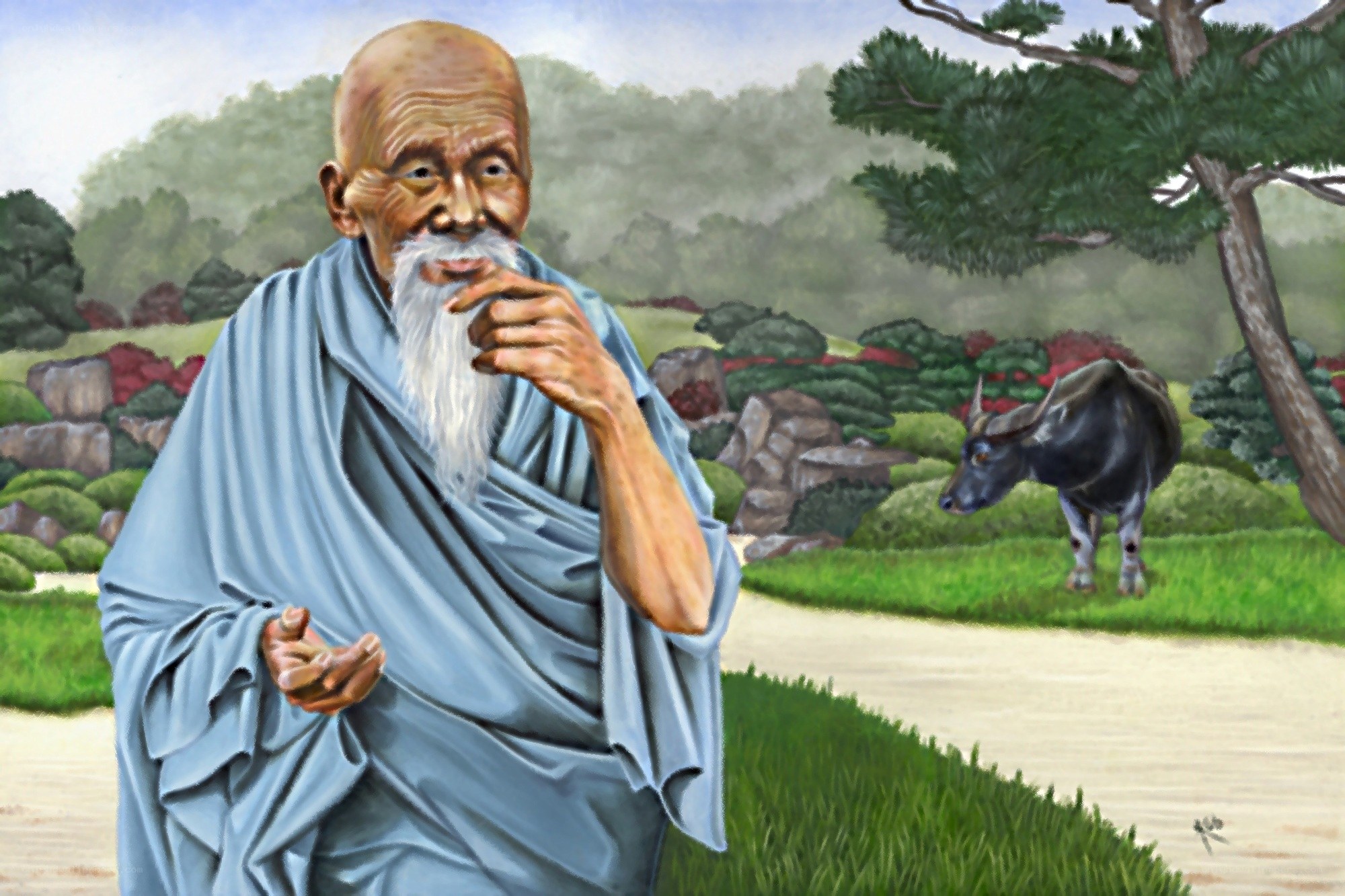Old man in a garden