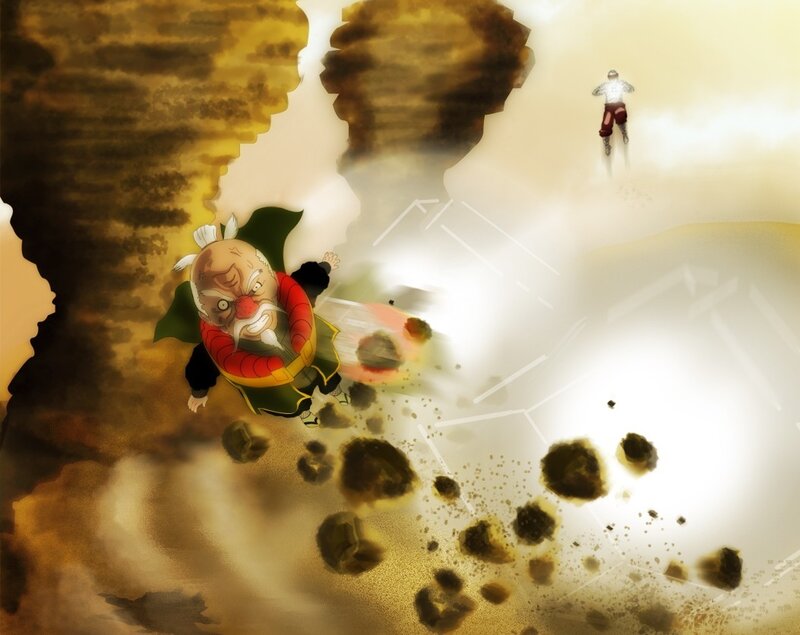 Old Man in Explosion