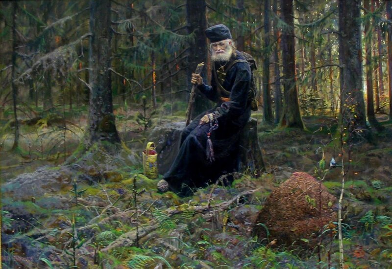 Old Man in Forest — Green