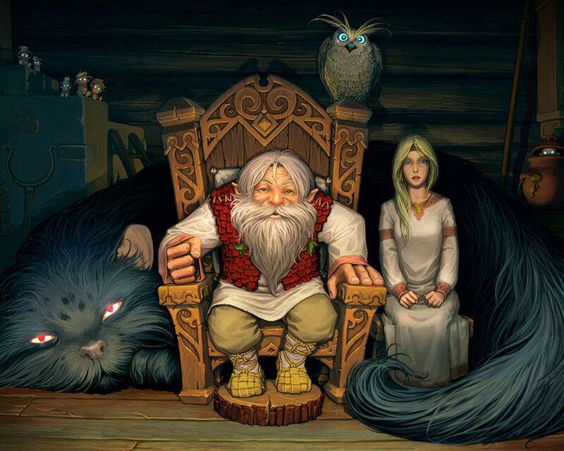 Old Man on Throne — Brown, Dramatic