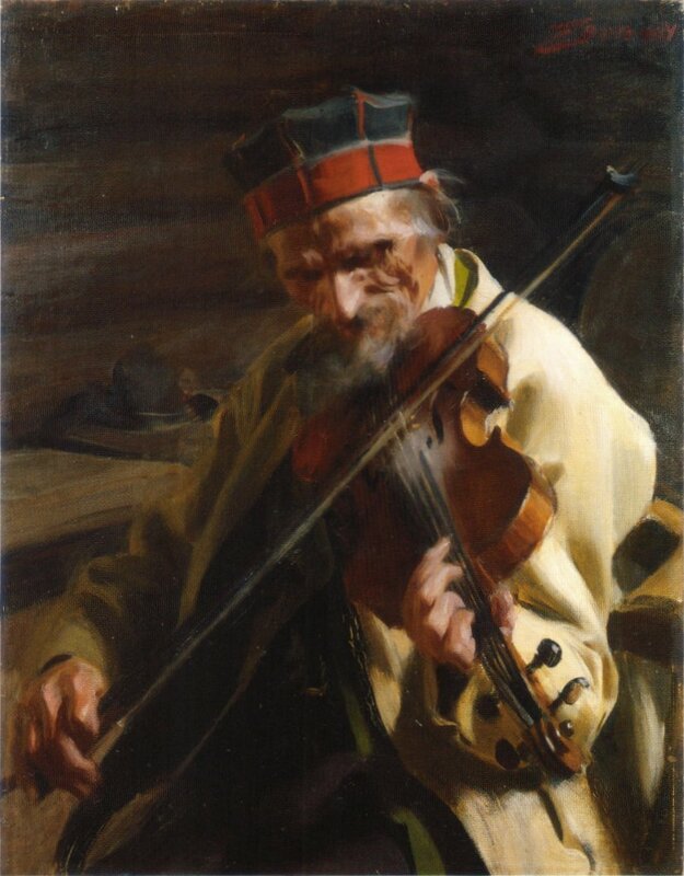 Old man playing violin