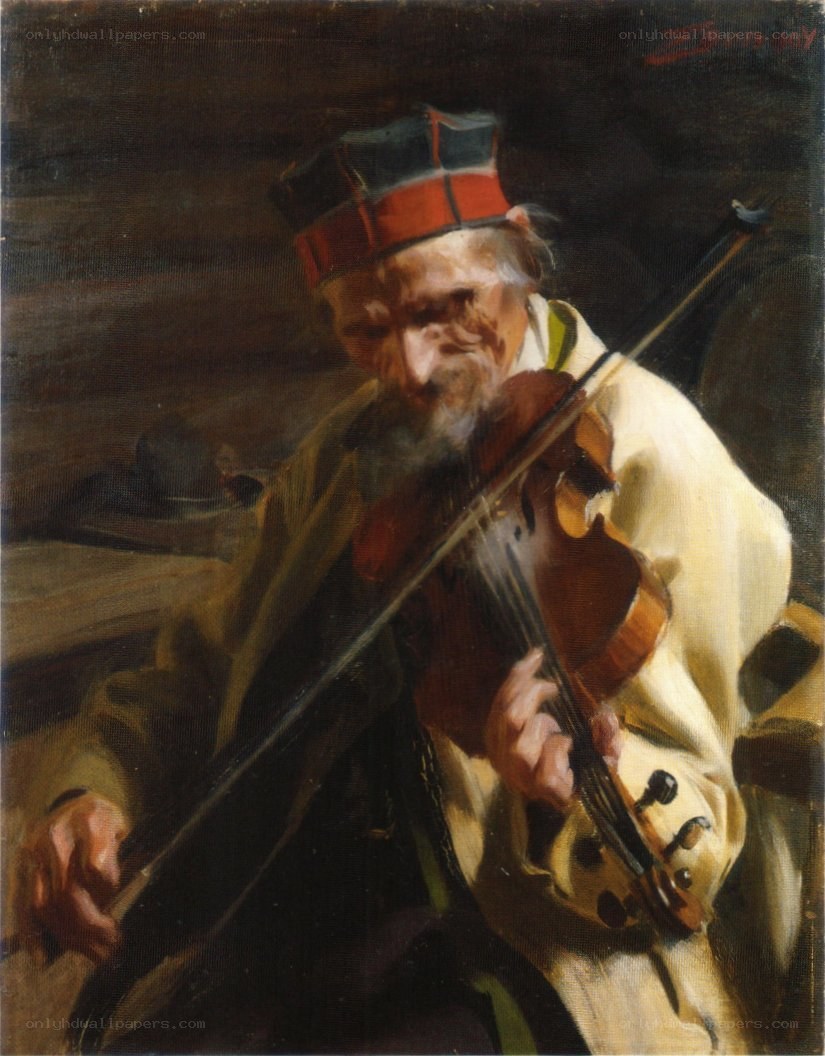 Old man playing violin