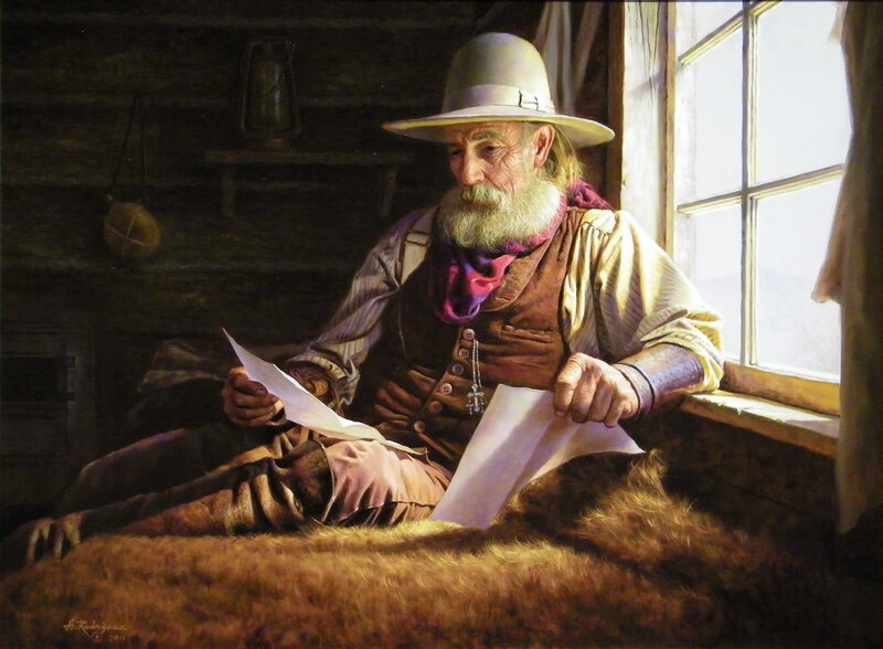 Old Man Reading Letter