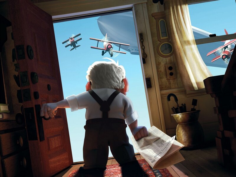 Old man watching planes