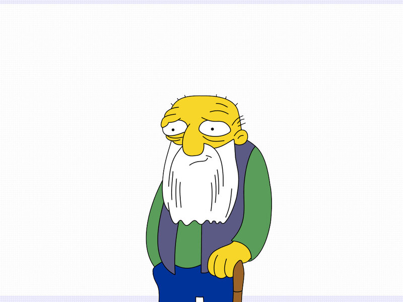 Old man with a cane