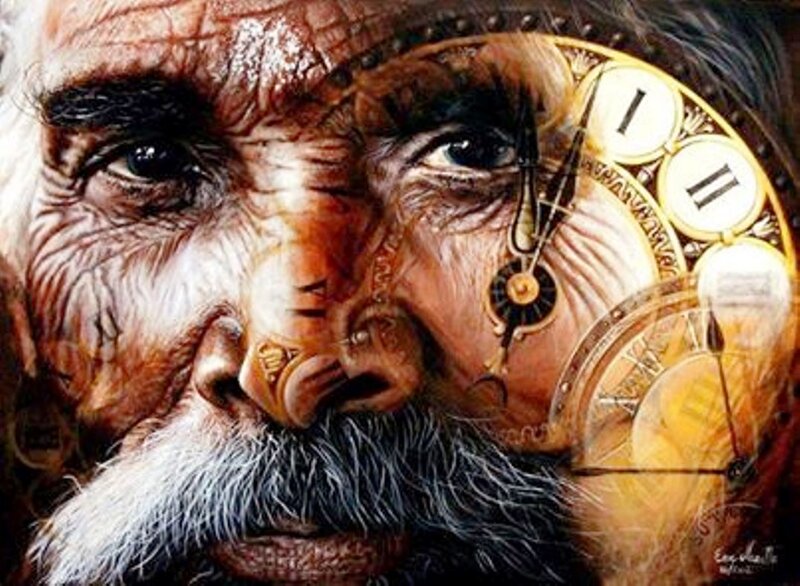 Old Man with Clock Face