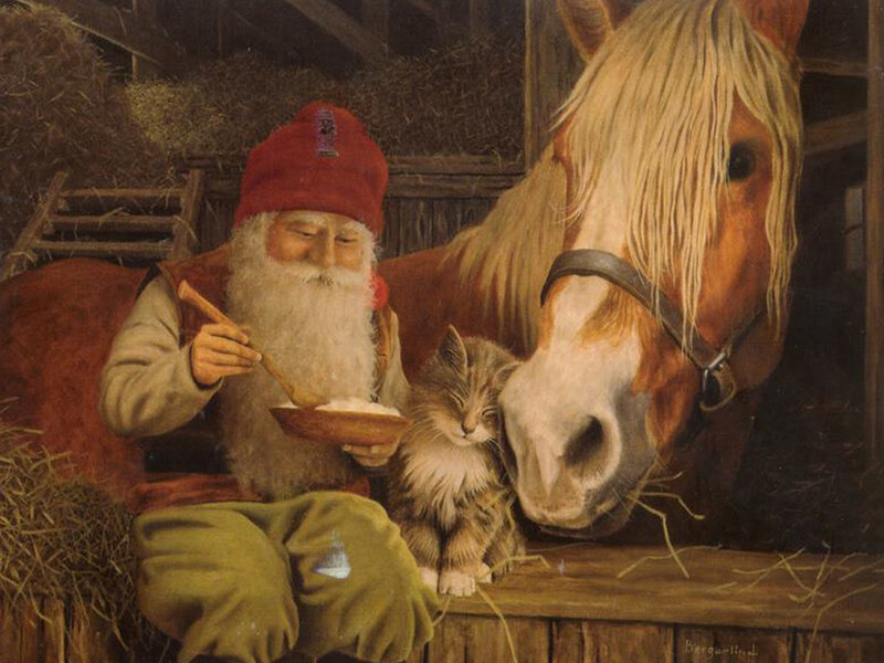 Old Man with Horse — Brown
