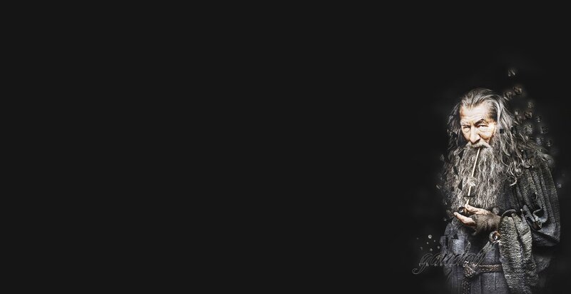 Old Man with Long Beard — Black, Dramatic, Digital Art