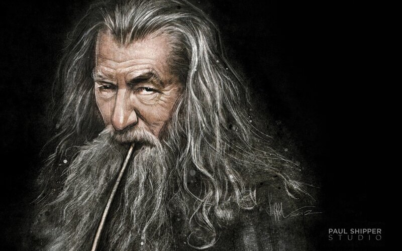 Old Man with Long Hair — Black
