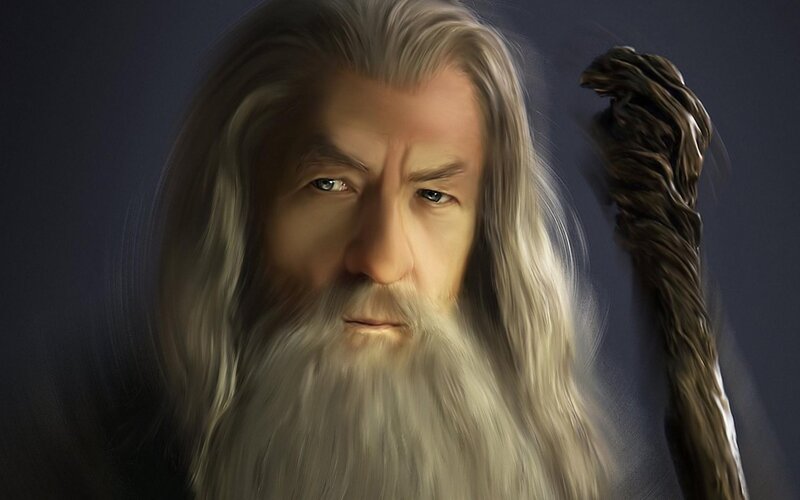 Old Man with Long Hair — Gray