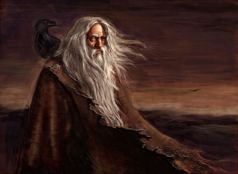 Old Man with Long White Hair — Brown