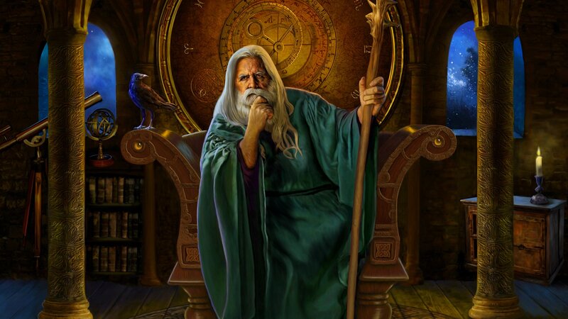 Old Man with Long White Hair — Green