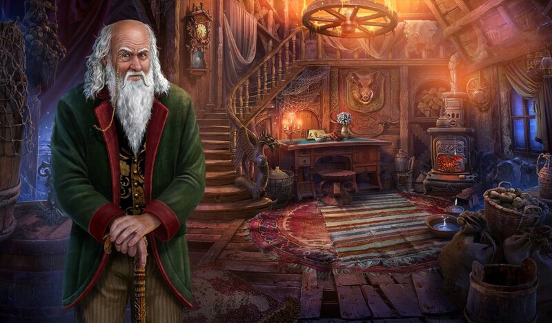 Old Man with White Beard — Brown, Dramatic, Night