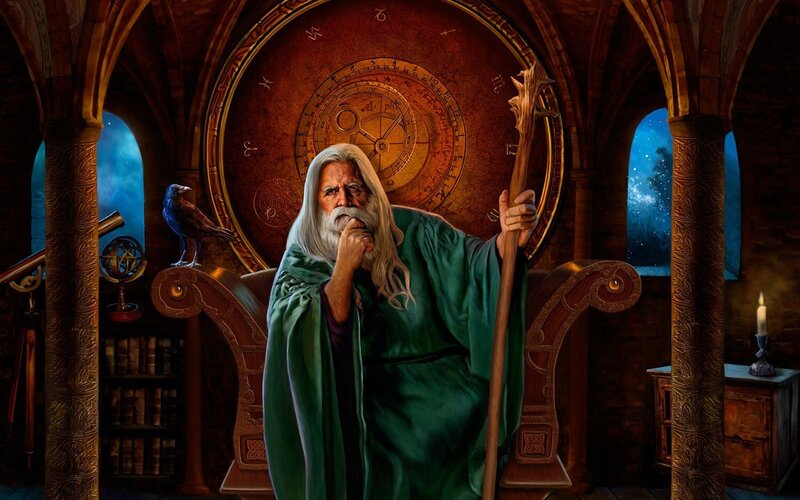 Old Man with White Hair — Green