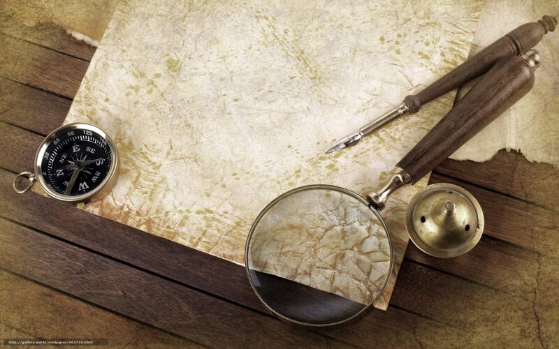 Old Map and Compass — Brown