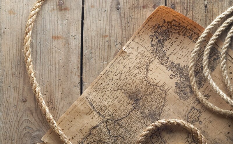 Old Map on Wood