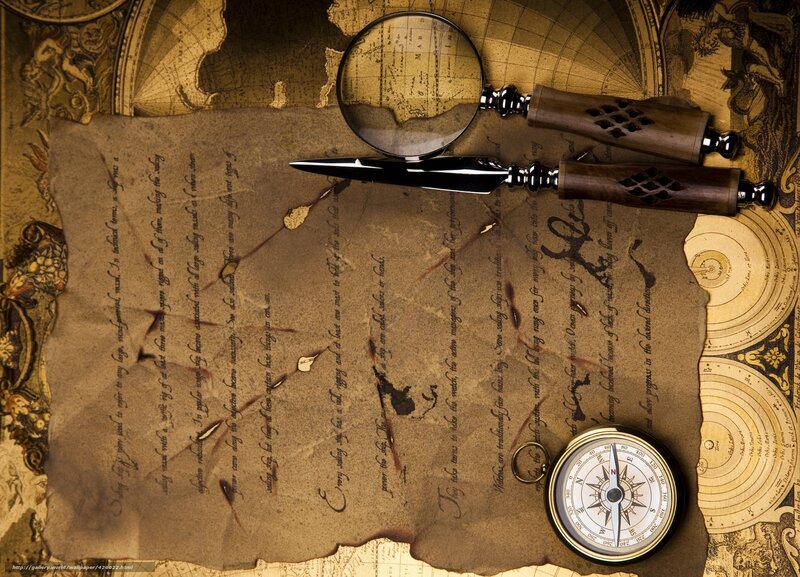 Old Map with Compass — Brown, Mysterious