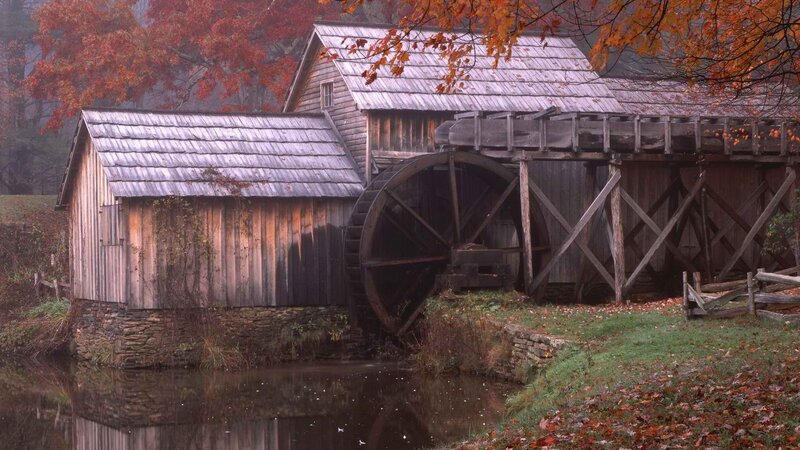 Old mill in autumn scenery