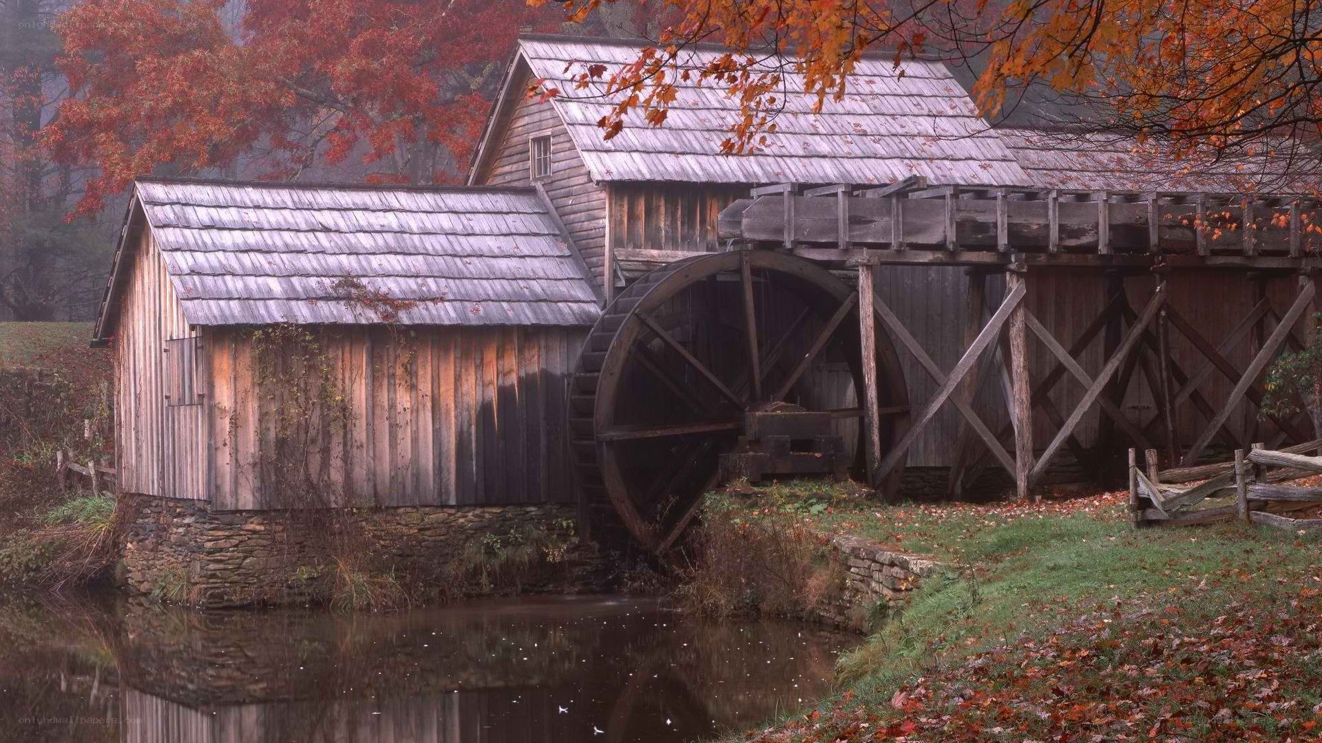 Old mill in autumn scenery