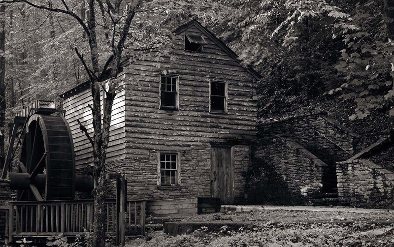 Old mill in forest
