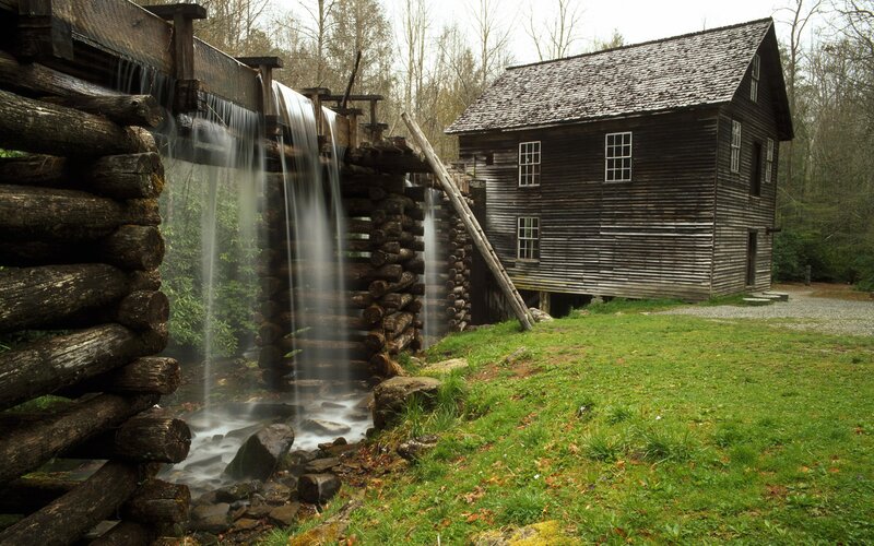 Old mill with water wheel