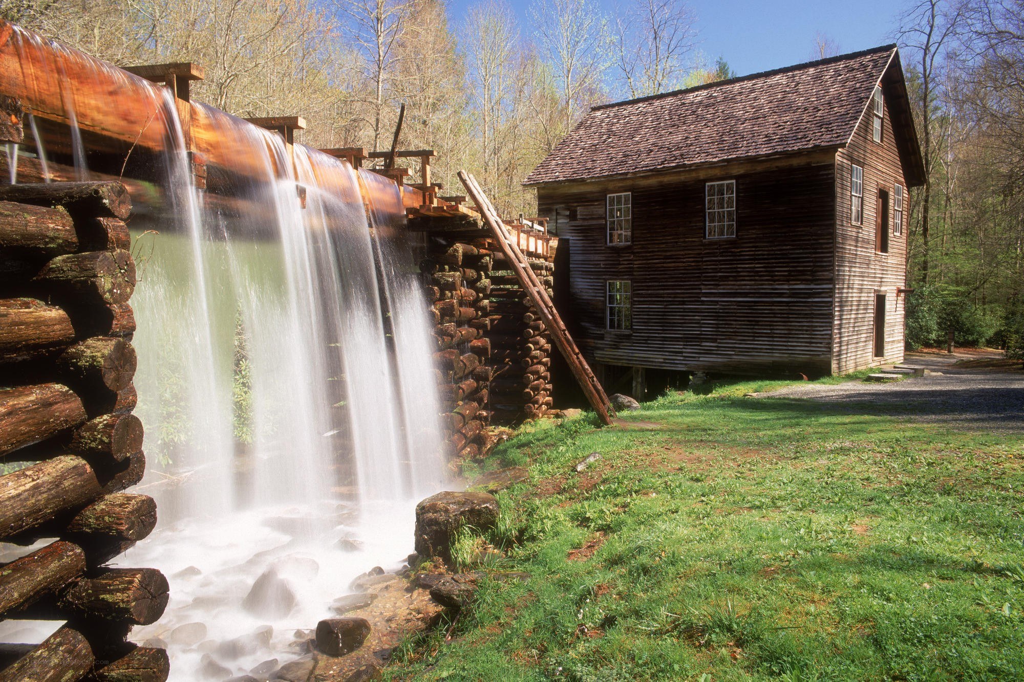 Old mill with waterfalls