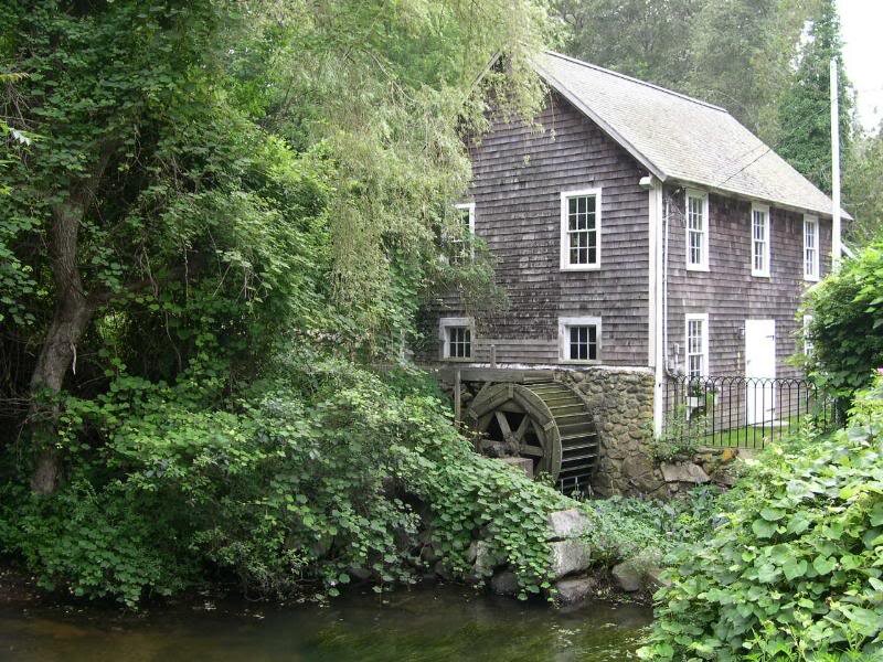 Old Mill with Waterwheel — Green
