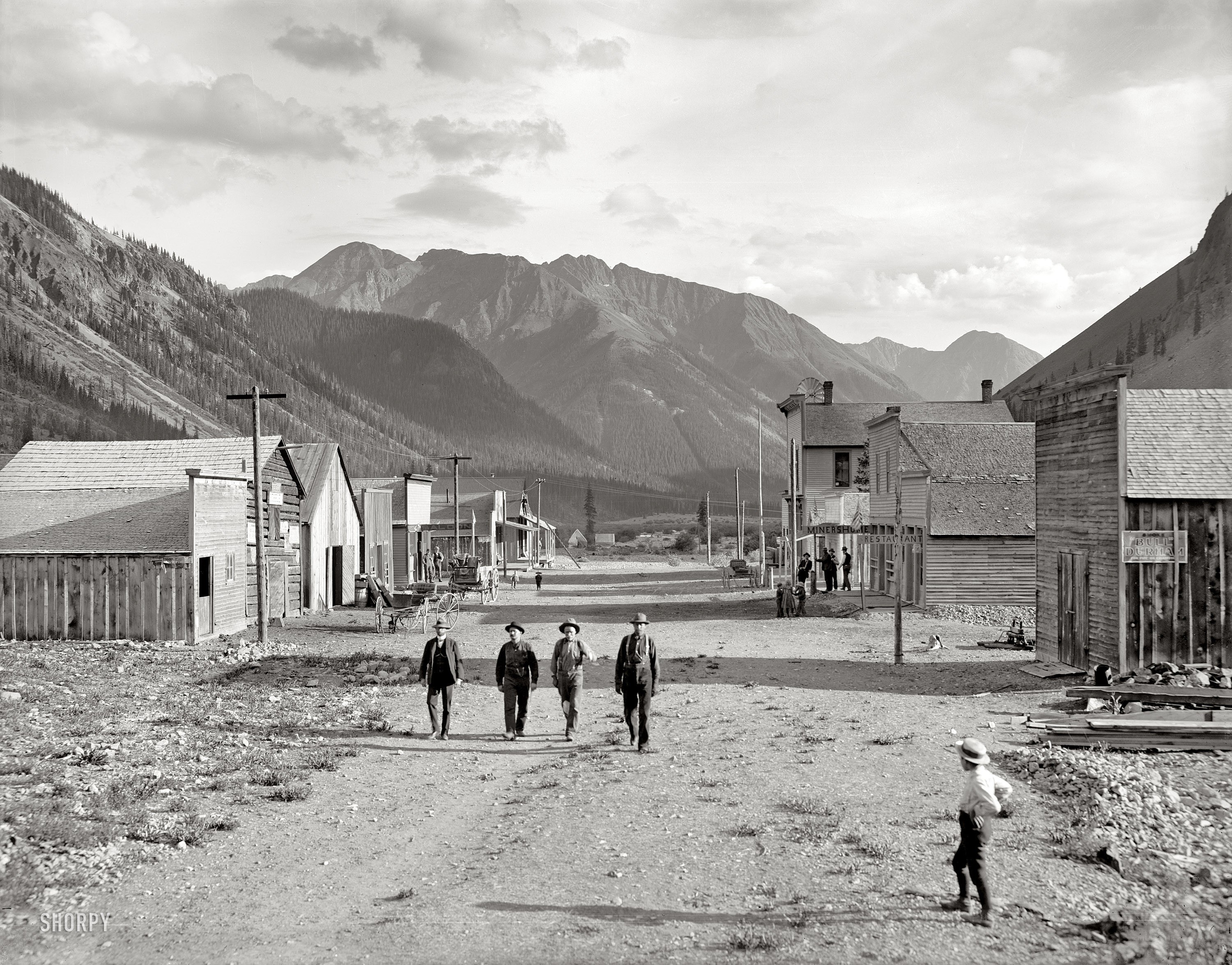 Old mining town street scene