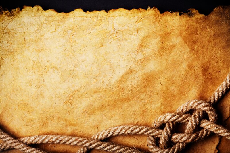 Old Parchment with Rope — Brown