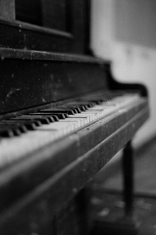 Old Piano Keyboard — Black