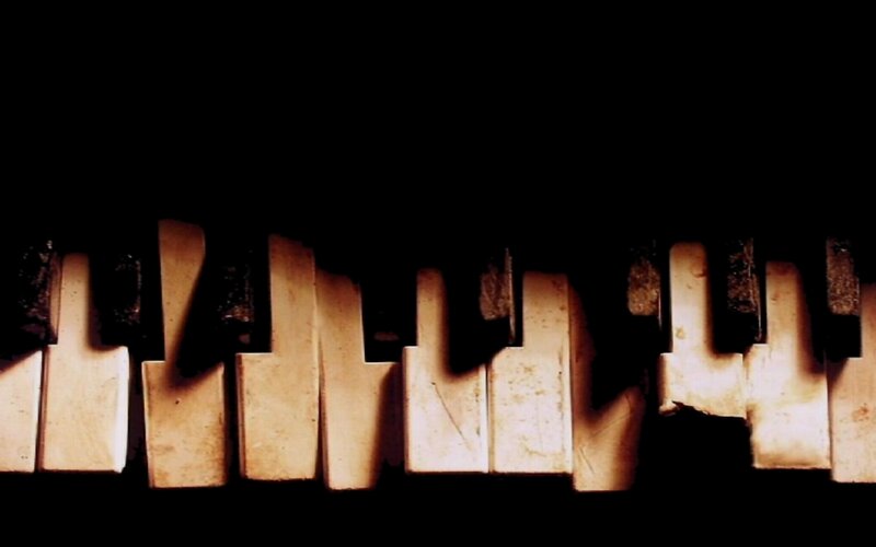 Old Piano Keys — Black, Dramatic, Photograph, Shadows