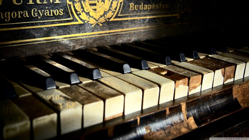 Old Piano Keys — Black, Dramatic