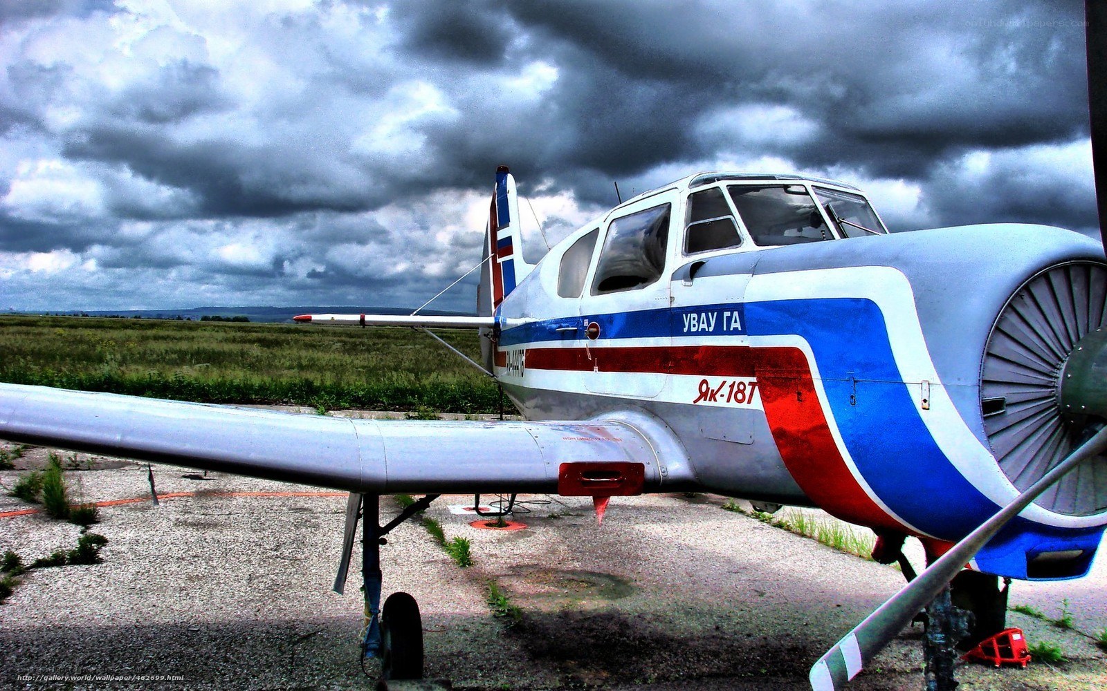 Old propeller plane on tarmac