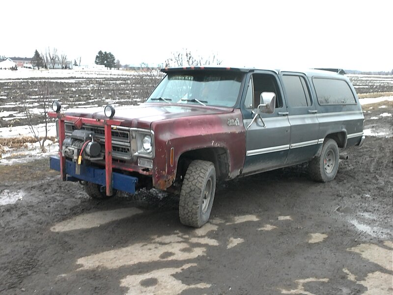 Old Red and Green Truck