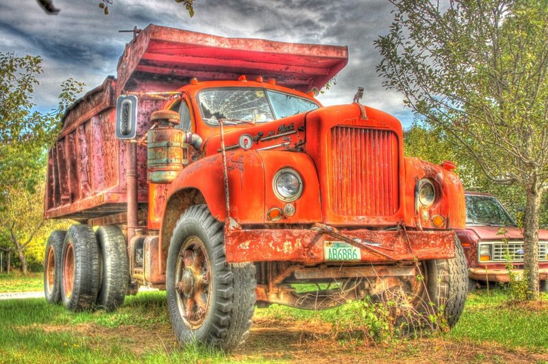 Old Red Dump Truck