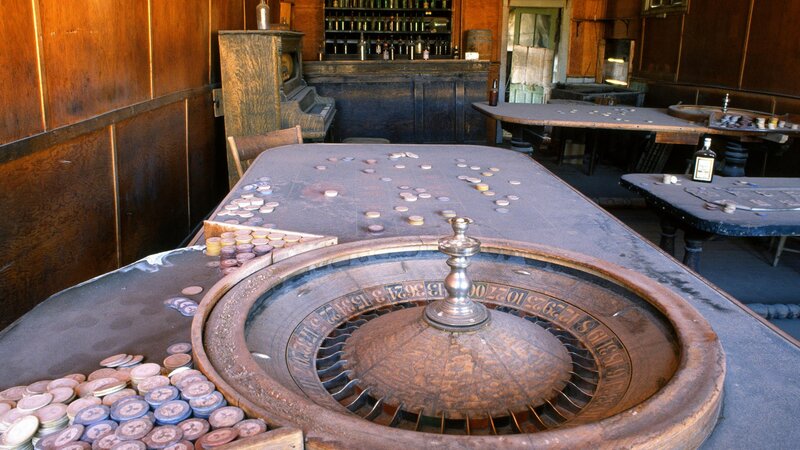 Old roulette table in a saloon